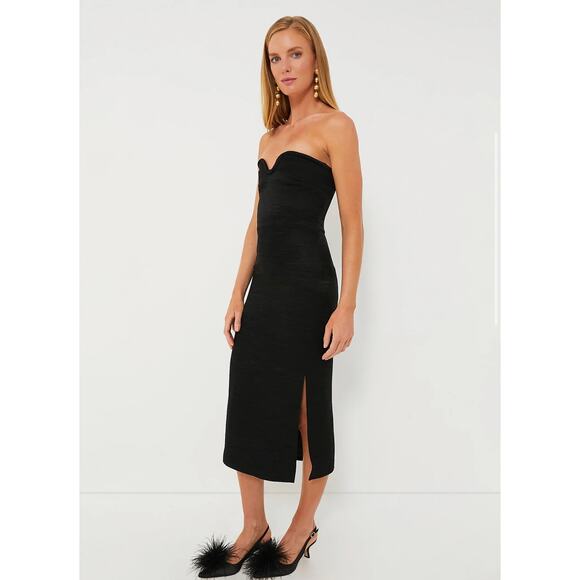 TUCKERNUCK Moon River Black Strapless Sculpted Midi Dress NWT Size Small - Picture 3 of 11